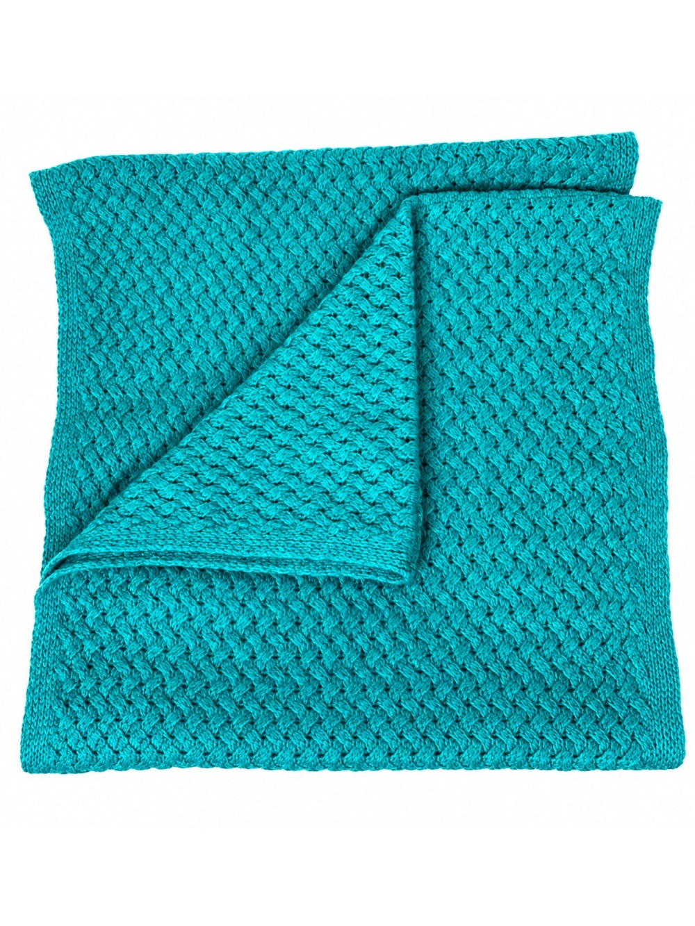 Isaac Mizrahi Live 100% Cashmere Turquoise Knit Infinity Scarf